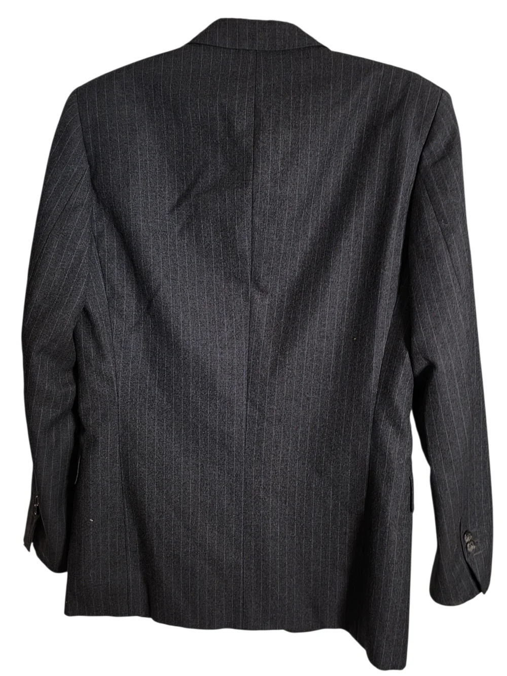 Vintage BOSS Hugo Boss Charcoal Grey Pinstripe Blazer Suit Jacket ~ 42R